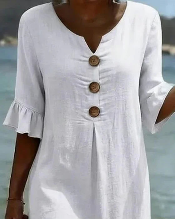 Vanesa | Vestido Texturizado con Mangas Abullonadas