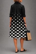Faith | Vestido Camisero Midi Negro Elegante