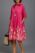 Grace | Vestido Camisero Midi Rosa Romántico