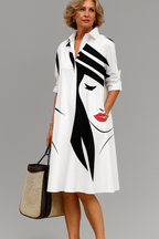 Bella | Vestido Camisero Midi Blanco Impecable