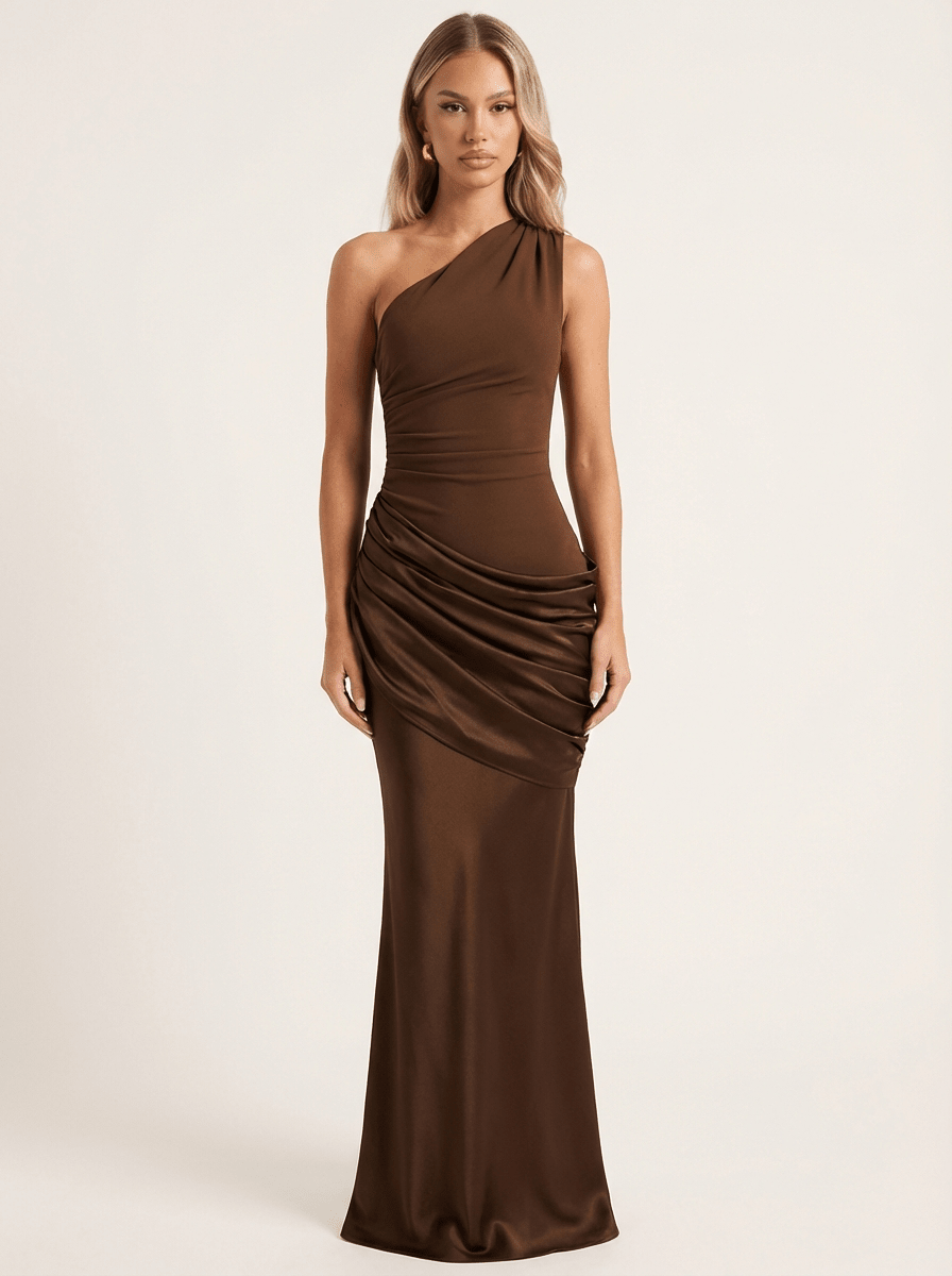 Sara | Vestido asimétrico de silueta escultural