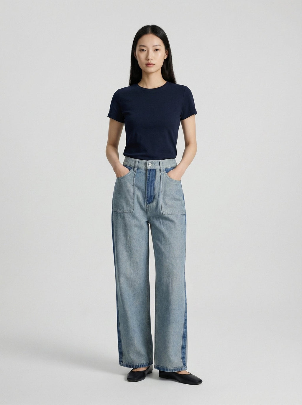 Nora — Jeans wide leg de tiro alto