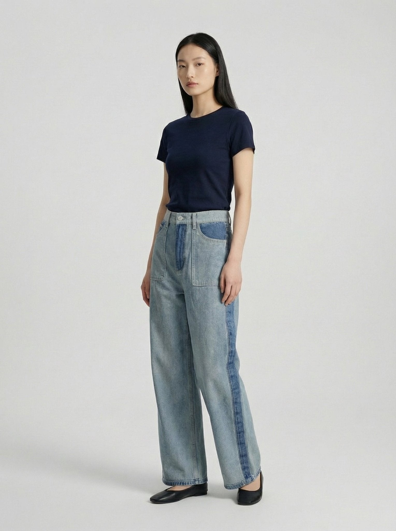 Nora — Jeans wide leg de tiro alto