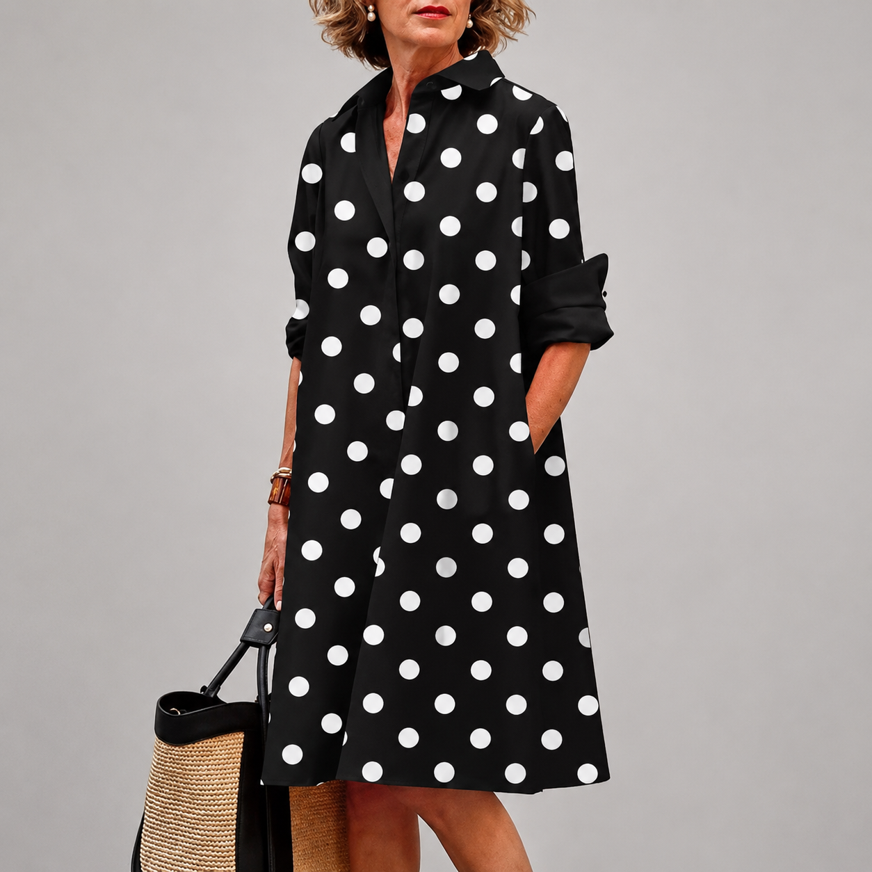 Valentina | Vestido Camisero de Lunares