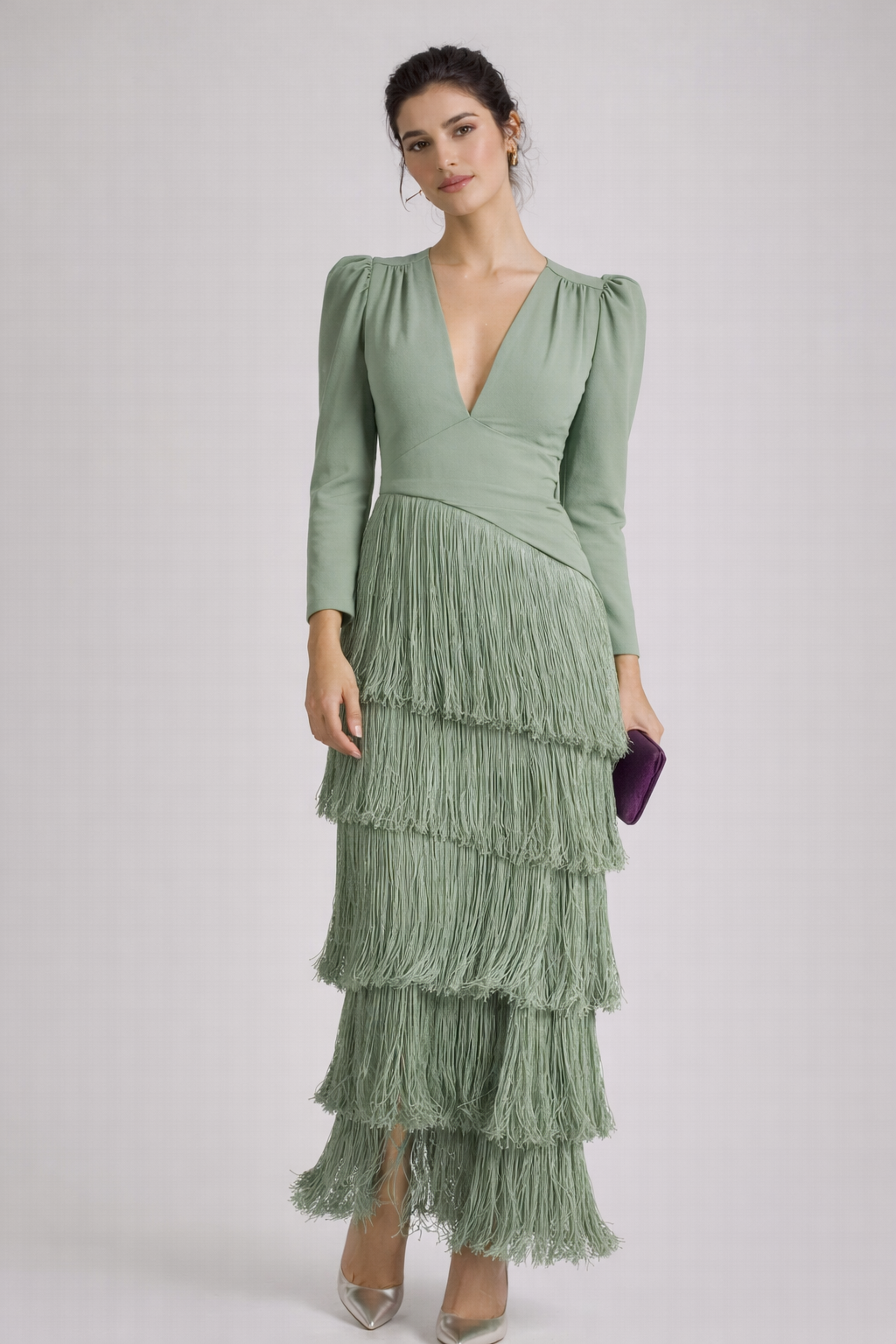 Clara | Vestido midi elegante de flecos