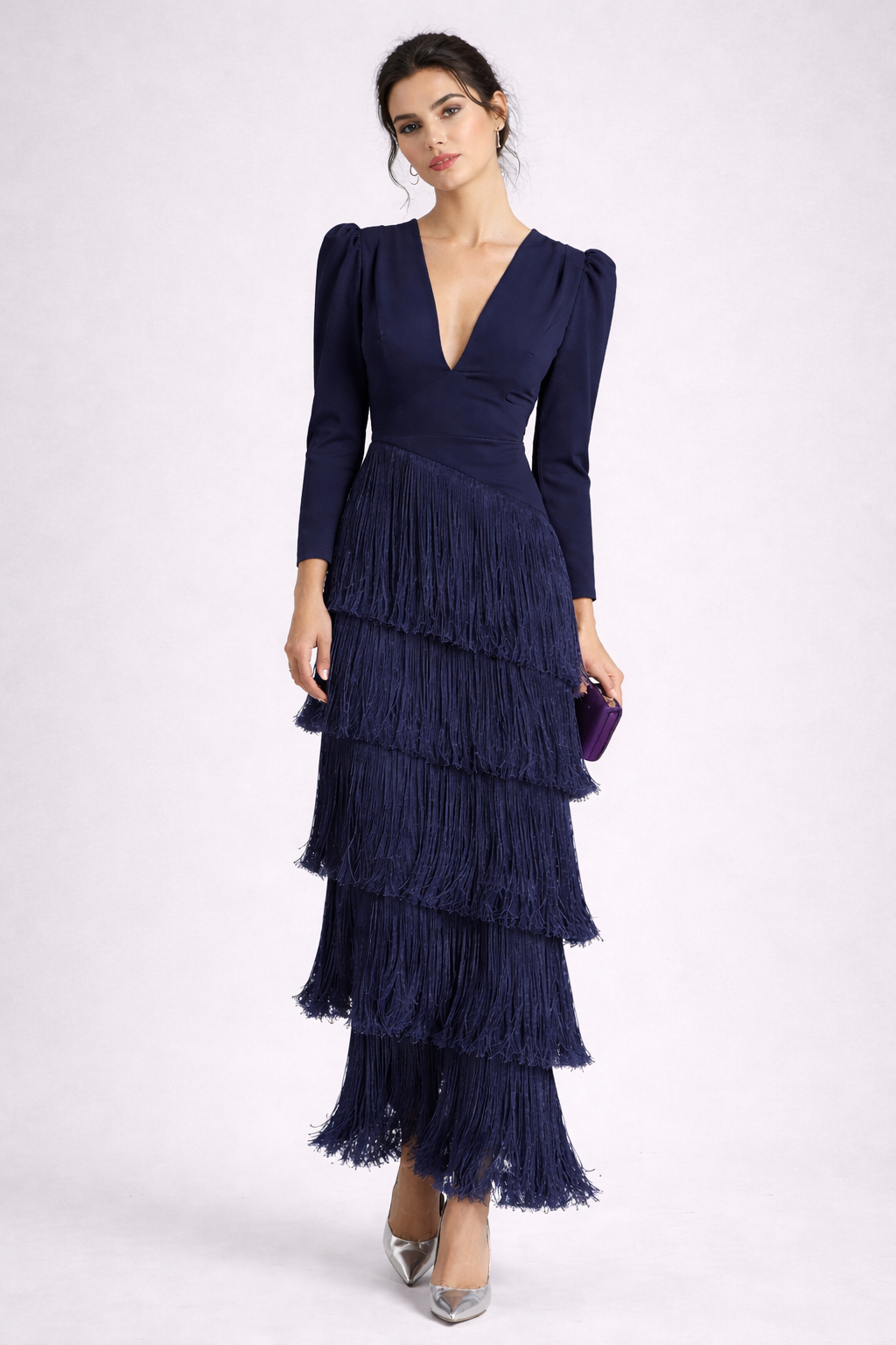 Clara | Vestido midi elegante de flecos