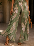 Mono Zsófia | Tuta intera plissettata in chiffon verde