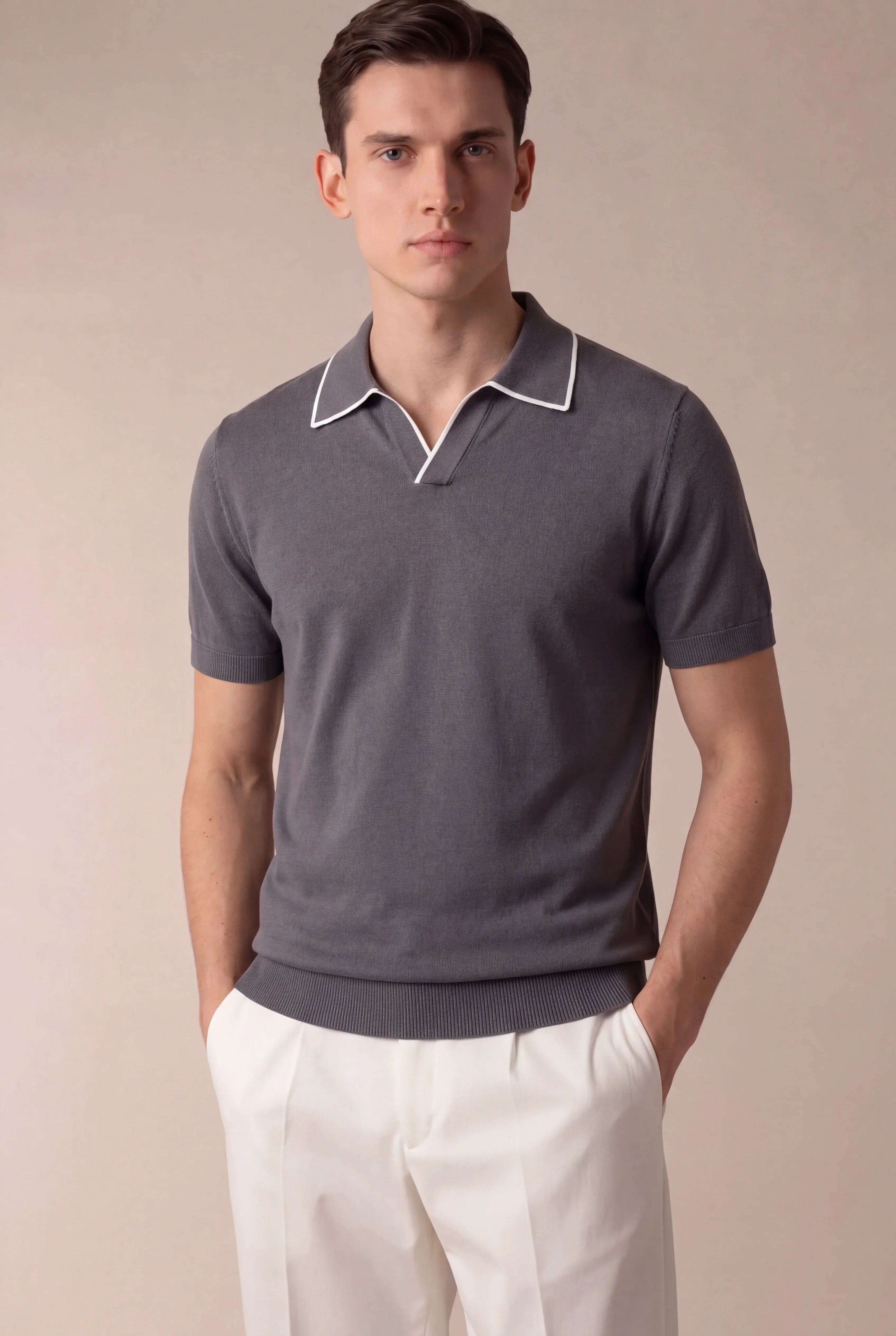 Gino | Polo Gris Oscuro