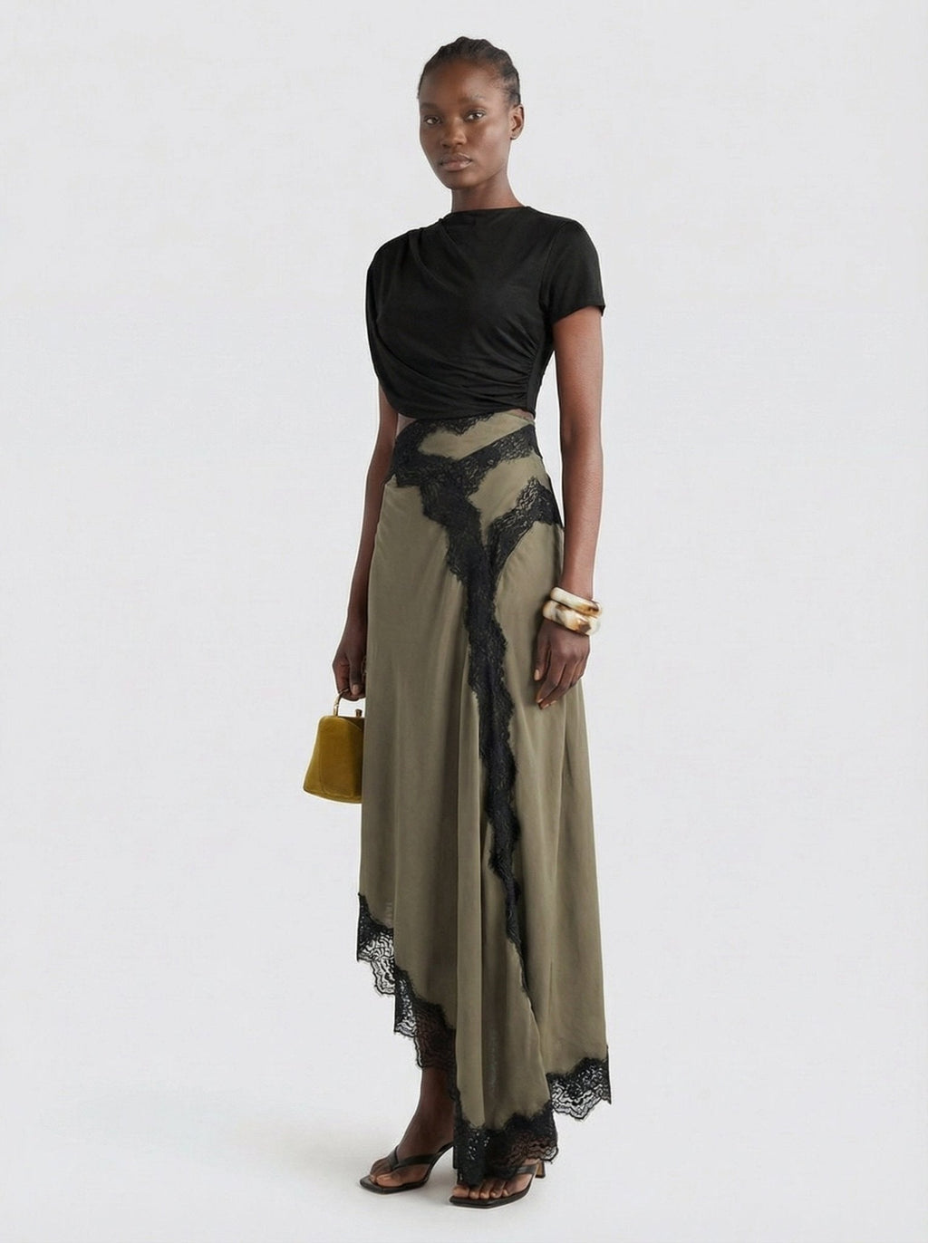 Elara | Vestido Elegante de Encaje Oliva