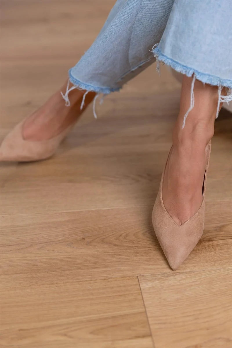 Marlena | Zapatos de tacón bajo nude