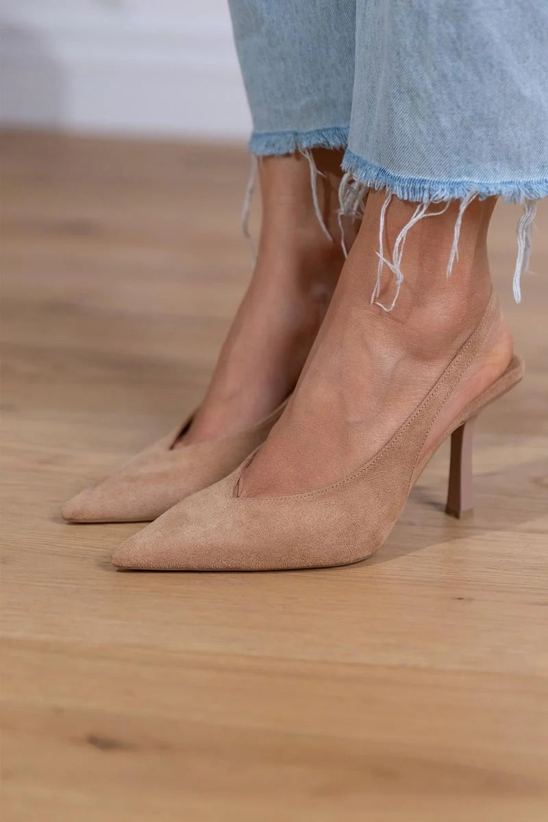 Marlena | Zapatos de tacón bajo nude